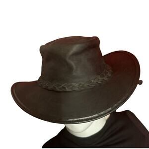 Authentic Vintage Barmah Australian Cowhide Leather Hat SZ M